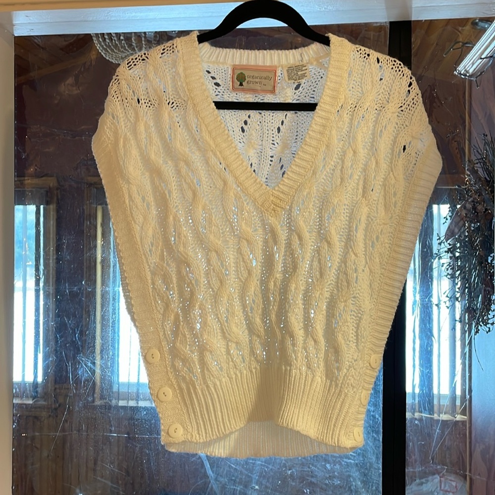 Organically Grown, Woman’s Sz Medium Sweater Vest, Vintage, Excellent Condition